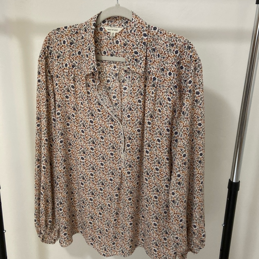 Max Studio Fall Floral Blouse